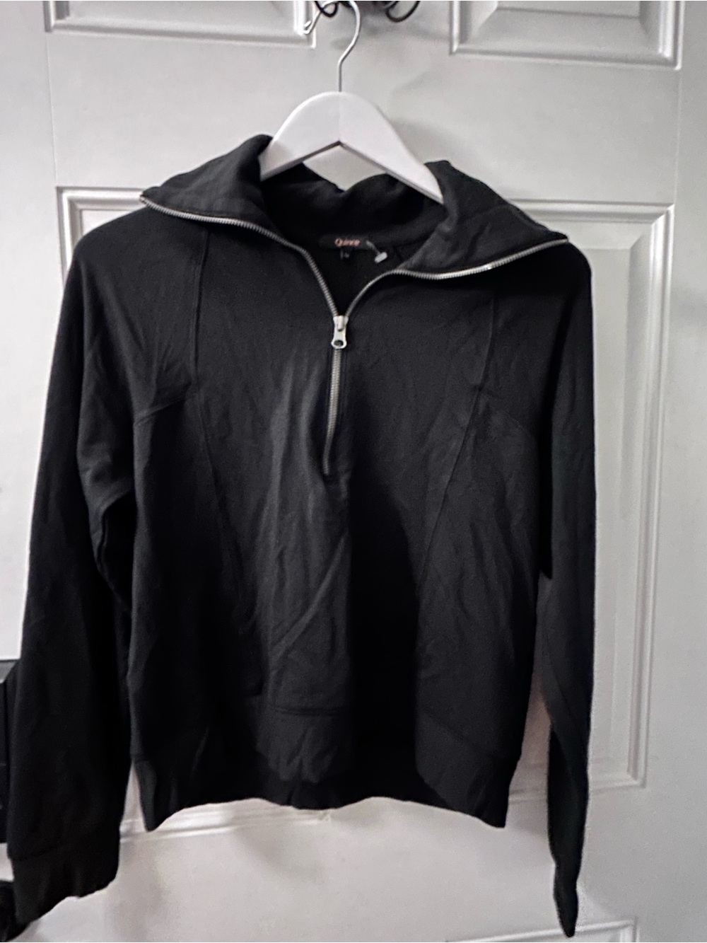 Quince Black Half-Zip Hoodie Sweatshirt
